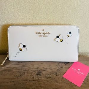 Kate spade honey bee continental wallet nwt